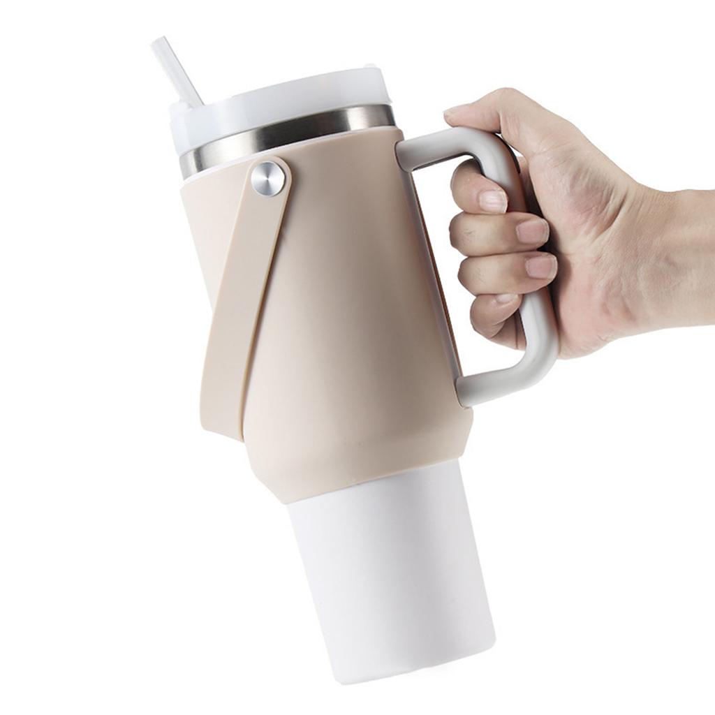 Силиконовый чехол для бутылки с водой с ручкой, сумка-переноска, аксессуар, силиконовый чехол, защитный чехол для чашки, защитный чехол