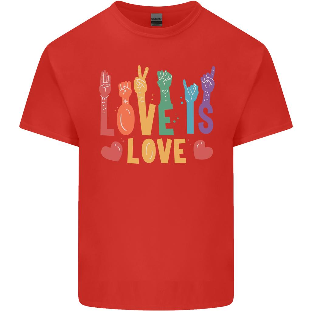 LGBT Sign Language Love Is Gay Pride Day Unisexs Light Cotton TShirt
