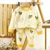 2Pcs/Set Kids Boys Girls Set Pure Cotton Warm Pajamas Cartoon Long Sleeve T-Shirt + Pants Toddler Baby Autumn Underwear Clothing Sets