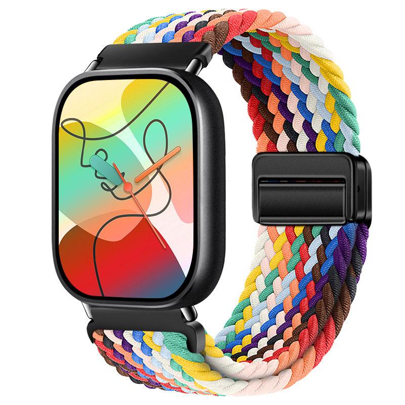 Для Redmi Watch 6/5/4 XiaoMi Mi Band 8 Pro Магнитный плетеный нейлоновый ремешок с быстросъемными креплениями, регулируемый, дышащий, спортивный браслет