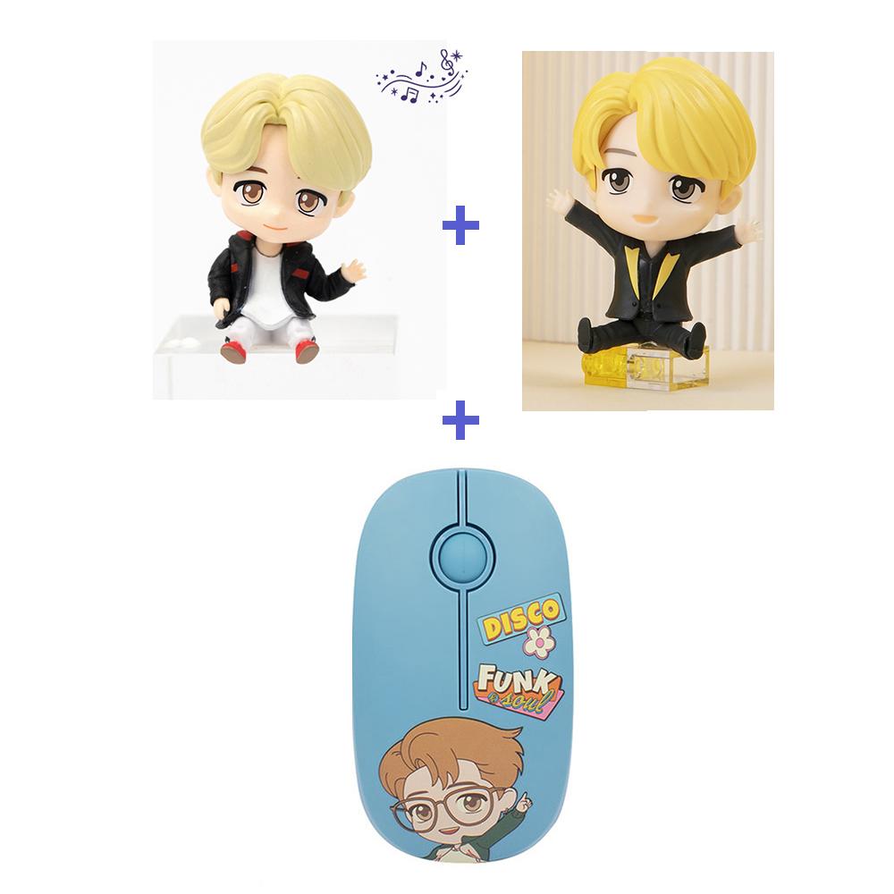 BTS (Бантан мальчики) 2 Рисунок монитора(Волшебная дверь+Масло) + НАБОР беспроводной мыши, TinyTan, официальный, оригинальный, подлинный, KPOP, идол