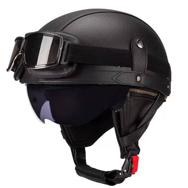 Vintage-Style Open Face Motorcycle Helmet Adults Unisex ABS Half With 3C Certification