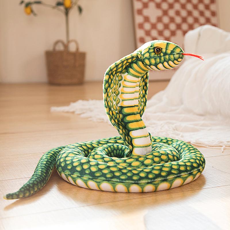 Simulation Snake Plush Toys Colorful Cobra Lifelike Boa Model Stuffed Doll Home Decoration Birthday Gift Photography Props