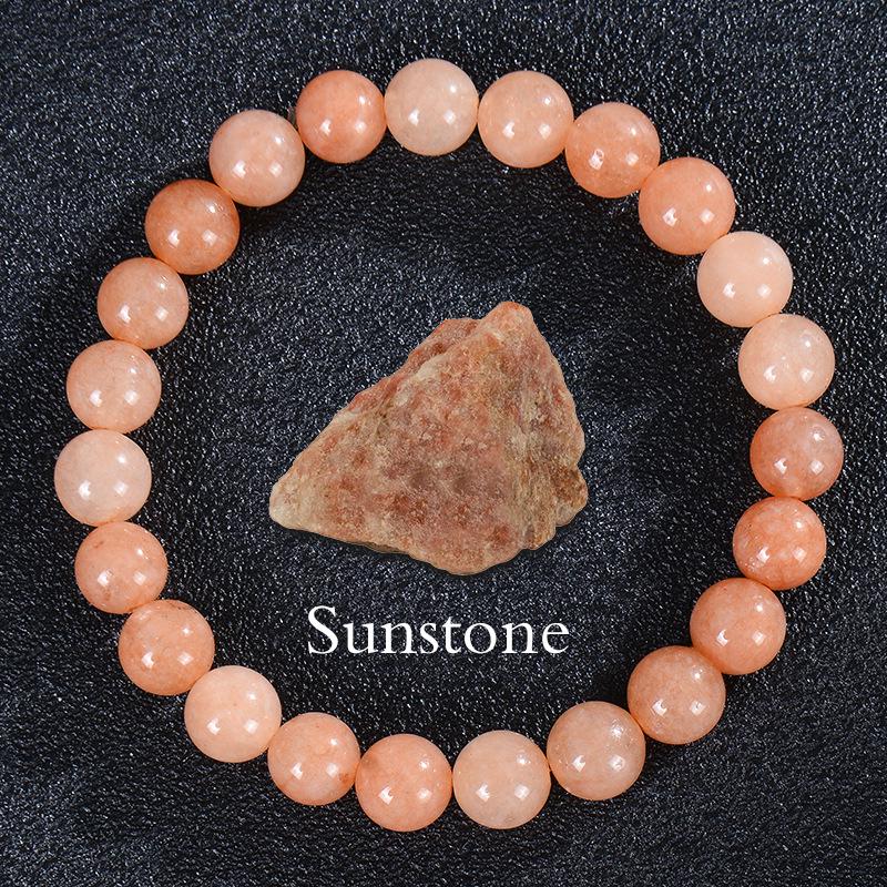 Apatite Sunstone Agate Crystal Elastic Bracelet