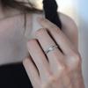 Retro Gothic Silver Color Zircon Alloy Ring Crystal Open Adjustable Finger Rings