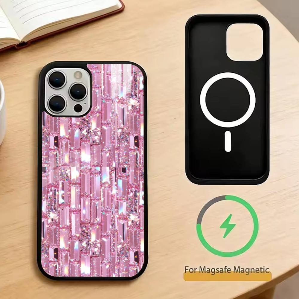 Роскошный блестящий чехол-вспышка для iPhone 17, 16, 15, 14, 13, 12, 11 Plus, Pro, магнитный для Magsafe, беспроводной зарядки