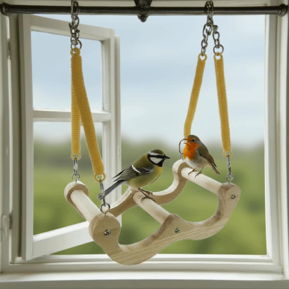 Wear Resistant Wood Bird Swing Chew-resistant Parrot Play Rack Bird Training Stand Bird Enrichment