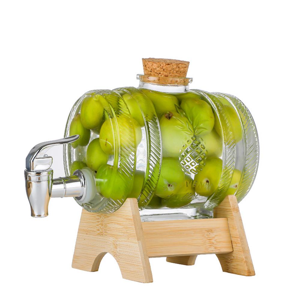 Стеклянная бочка для виски с краном, стеклянная банка для пивного сока, специальная стеклянная бутылка с краном, ведро для сгущенного напитка, 1000 мл