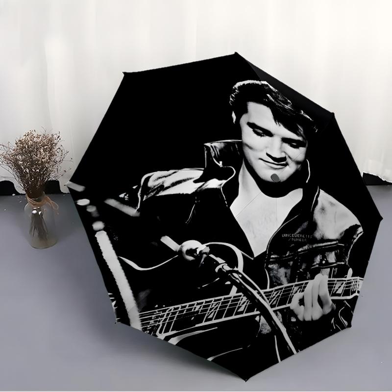 Elvis Fashionable Automatic Opening/Closing Folding Umbrella. Portable and Foldable, Ideal for Gift, Travel, and Daily Use.