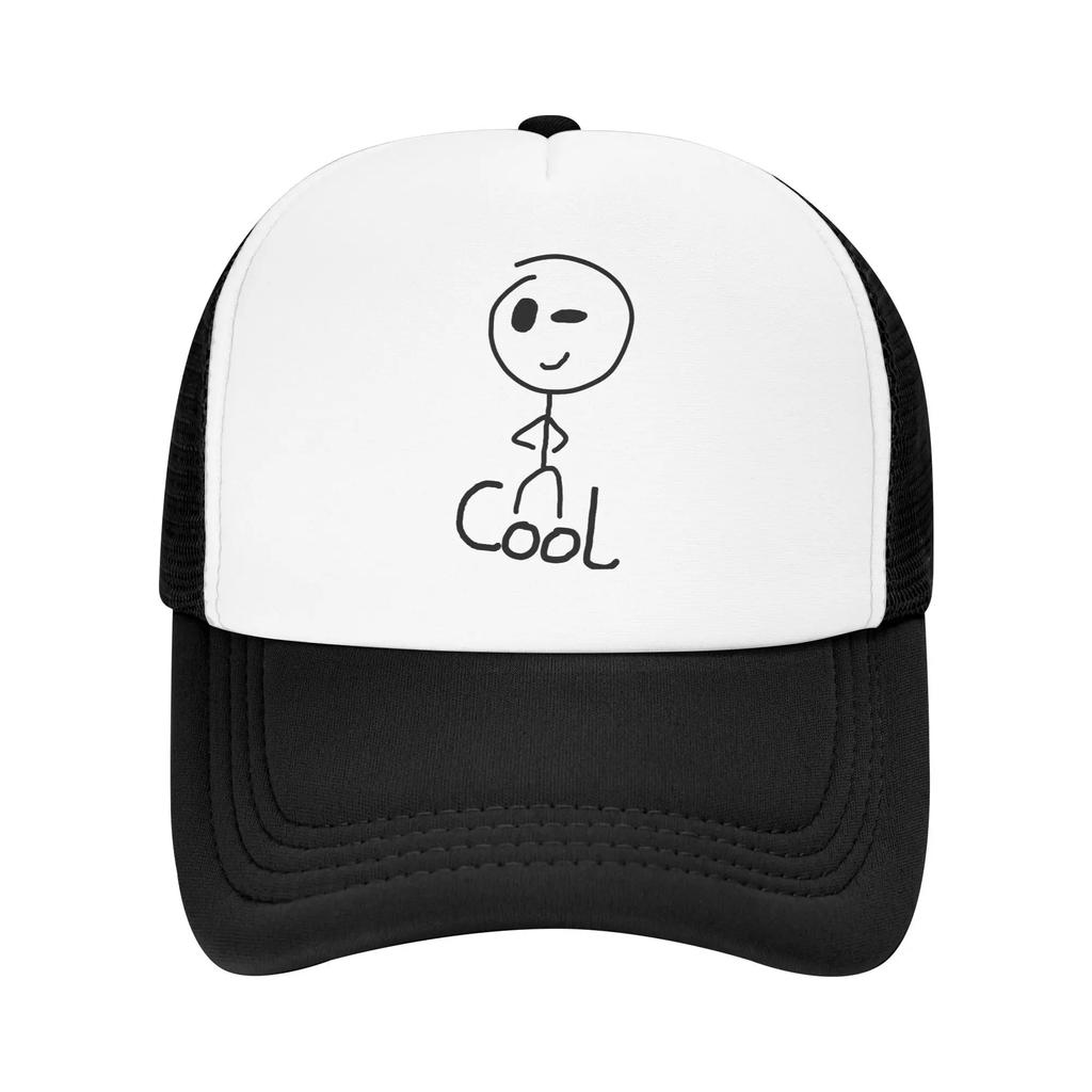 Stickman Chilling Mesh Foam Trucker Hat Casual Summer Breathable Meshback Snapback Cap Adjustbale For Casual Headwear