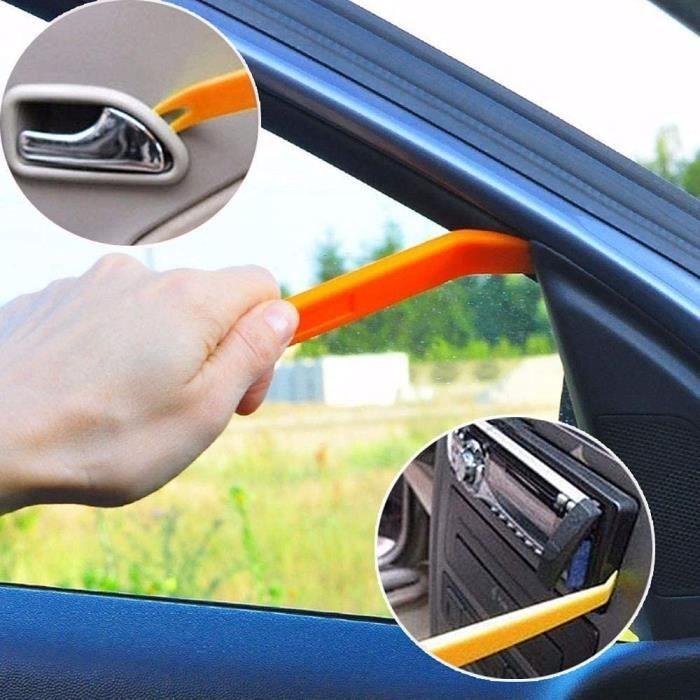 4Pcs Outils Demontage Garniture, Voiture Démontage Installation Outil Kit D'Outils, Fixation/Dissolvant Pour Console Audio Radio