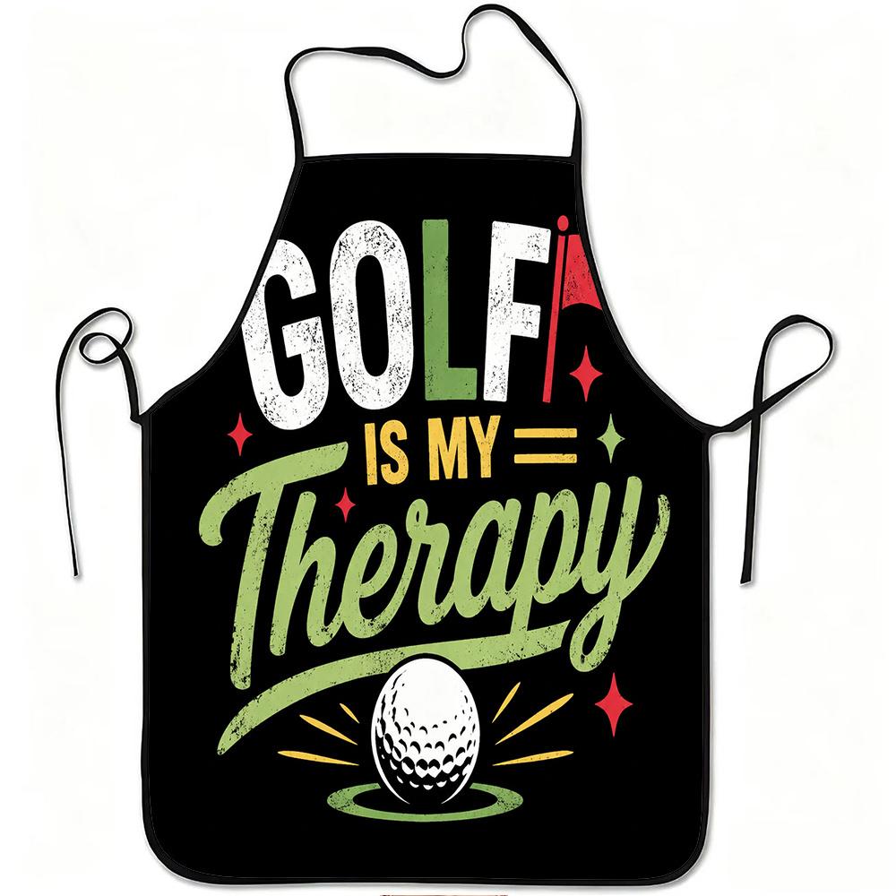 1pc "Golf Is My Relax" Fun Print Apron, Durable and Easy to Clean, Adjustable Waistband, Suitable for Kitchen Cooking, Gardening, Orchard Picking, Chr