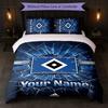 Hamburger SV Custom Name Text Bedding Set 1 Duvet Cover+2 Pillowcases Soccer Logo Personalized Gift For Special Occasion Bedroom Decor