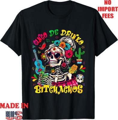 Cinco De Drinko Bitchachos Скелет Фиеста Пять Мая Взрослый Детский Футболка