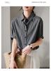 Plaid short sleeved shirt for women in 2026 summer, thin, loose, versatile and casual top