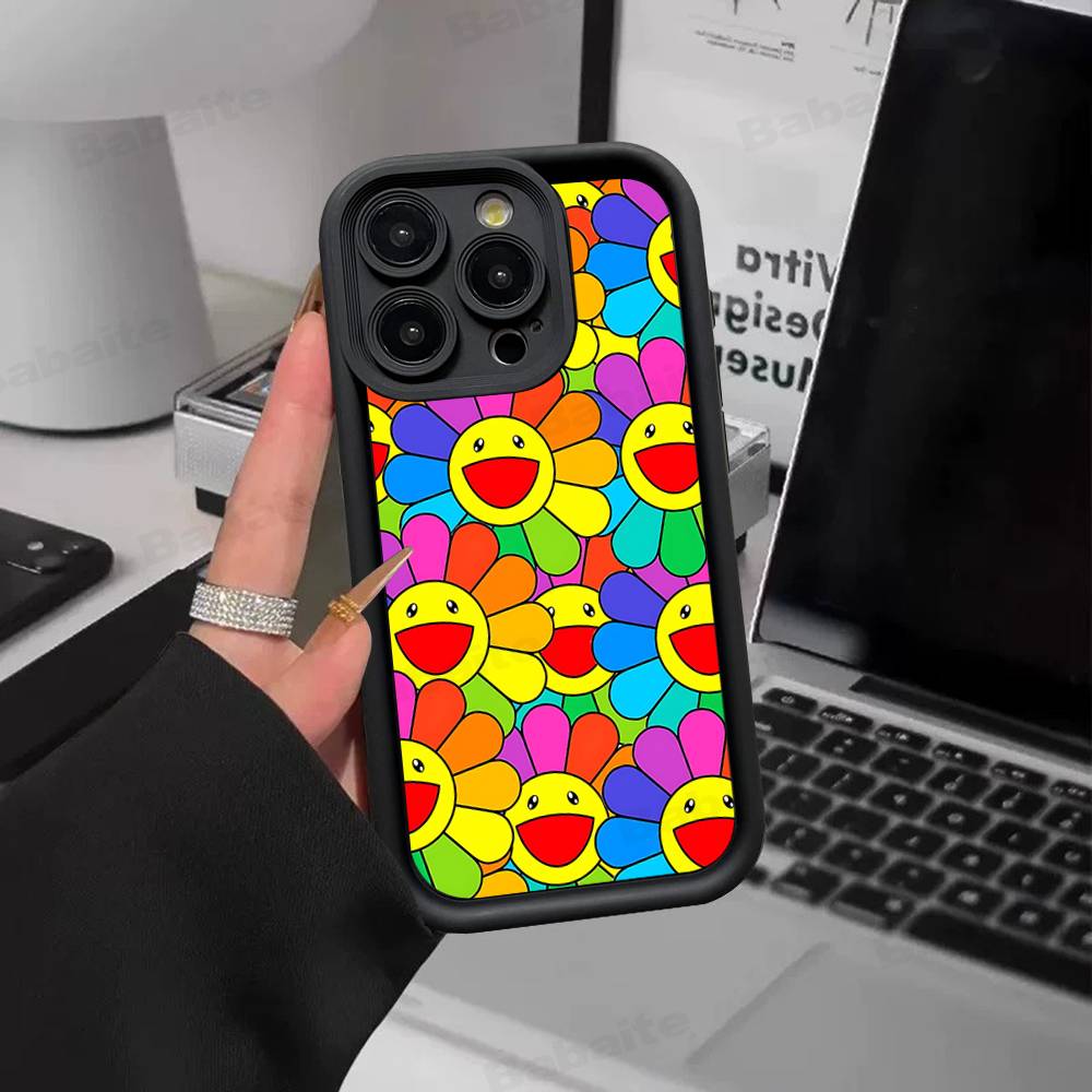 Чехол для телефона T-Takashi M-Murakami Для IPhone 17 16 15 14 13 12 11 Pro Max Защита от падений Мягкий чехол