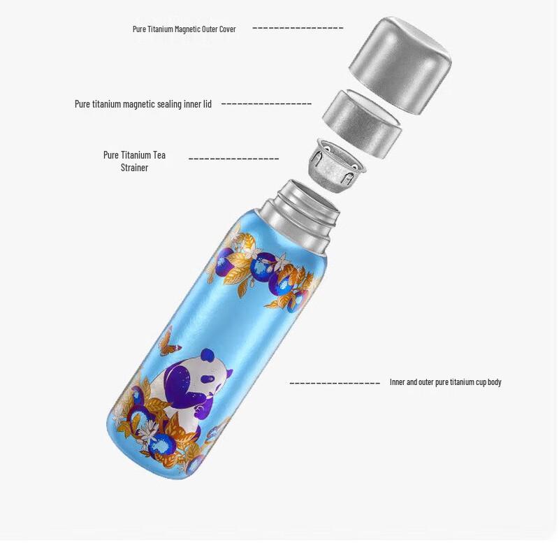 Термобутылка Seeklight Panda из чистого титана