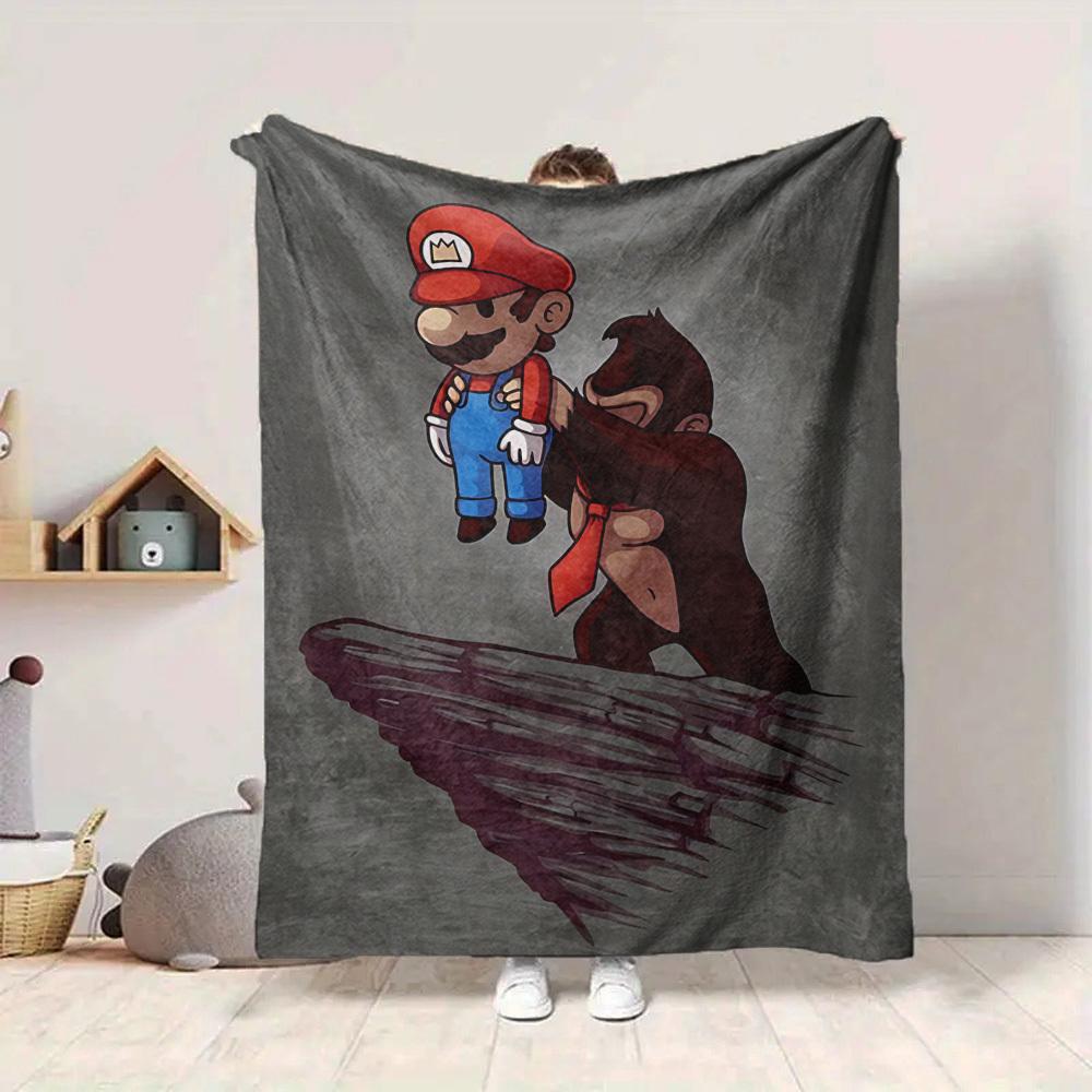 1pc Mario Demon Flannel Blanket, Soft Skin Friendly with Digital Printing, Various Sizes Available for Family, Friends, Birthday