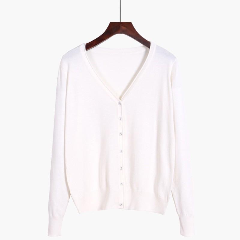 Women's Spring and Fall Cropped Cardigan Clothing Blouses Long Sleeve Korean Knitted Sweater