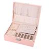 Double Jewelry Box Large Capacity Leather Jewelry Storage Box with Lock Earrings Jewelry Ring Necklace Bracelet Storage Box