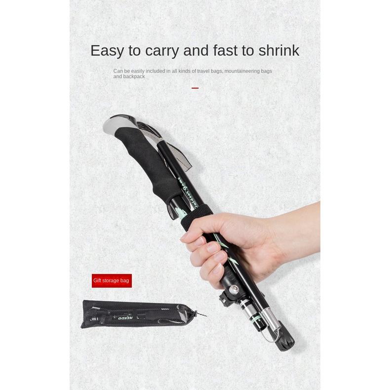 Палка для скалолазания, складная палка из алюминиевого сплава, сверхлегкая, ультра-короткая телескопическая уличная трость для ручного скалолазания, походная палка