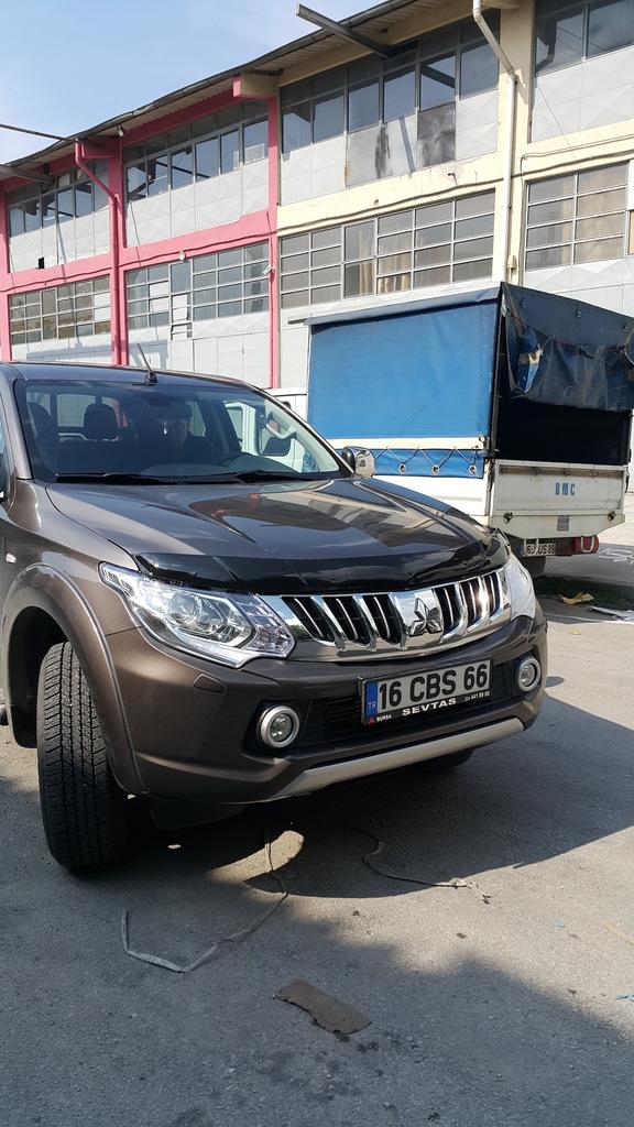 Дефлектор капота (2015-2019, EuroCap) для Mitsubishi L200