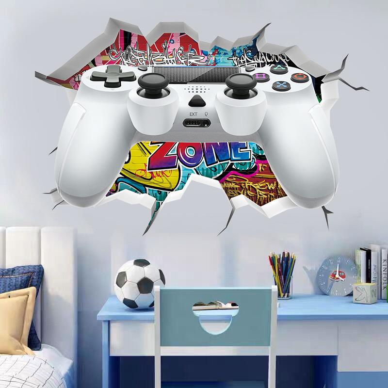 Светящиеся игровые наклейки на стену для детской комнаты, игровой зоны, спальни, домашнего декора, ПВХ-обои, светящиеся в темноте, геймерские настенные наклейки
