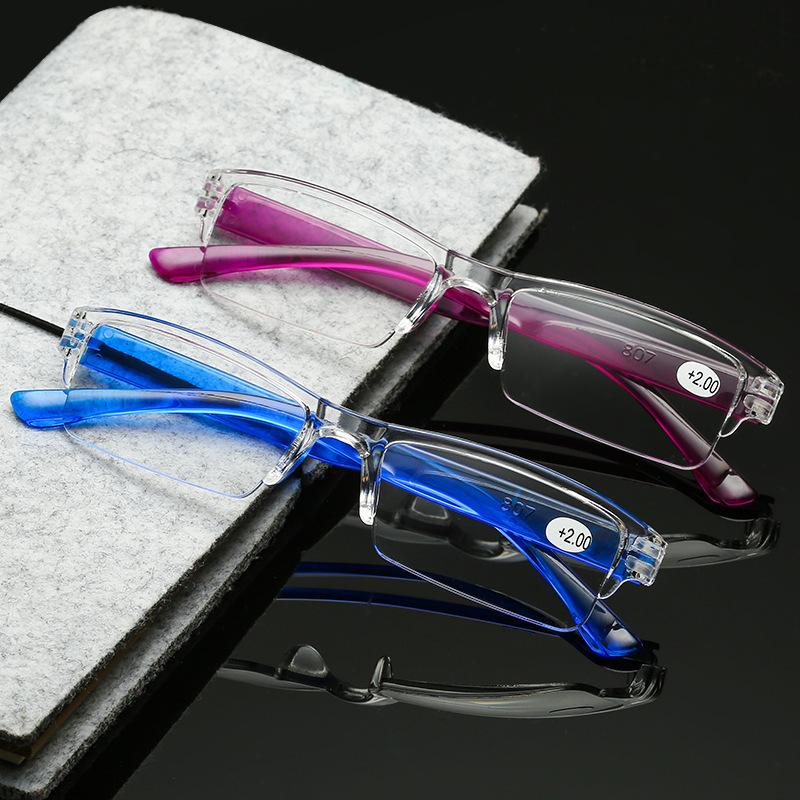 Ultralight Rimless Transparent Reading Glasses Fashion Retro Vintage Men Women Presbyopic Glasses Diopter +100 +150 +200 To +400