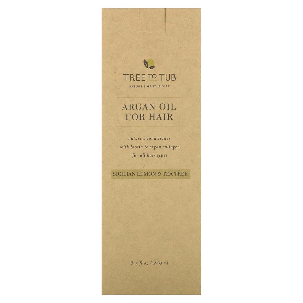 Tree To Tub Argan Oil Hair Conditioner, For All Hair, Sicilian Lemon and Tea Tree, 8.5 Fl Oz (250 Ml)