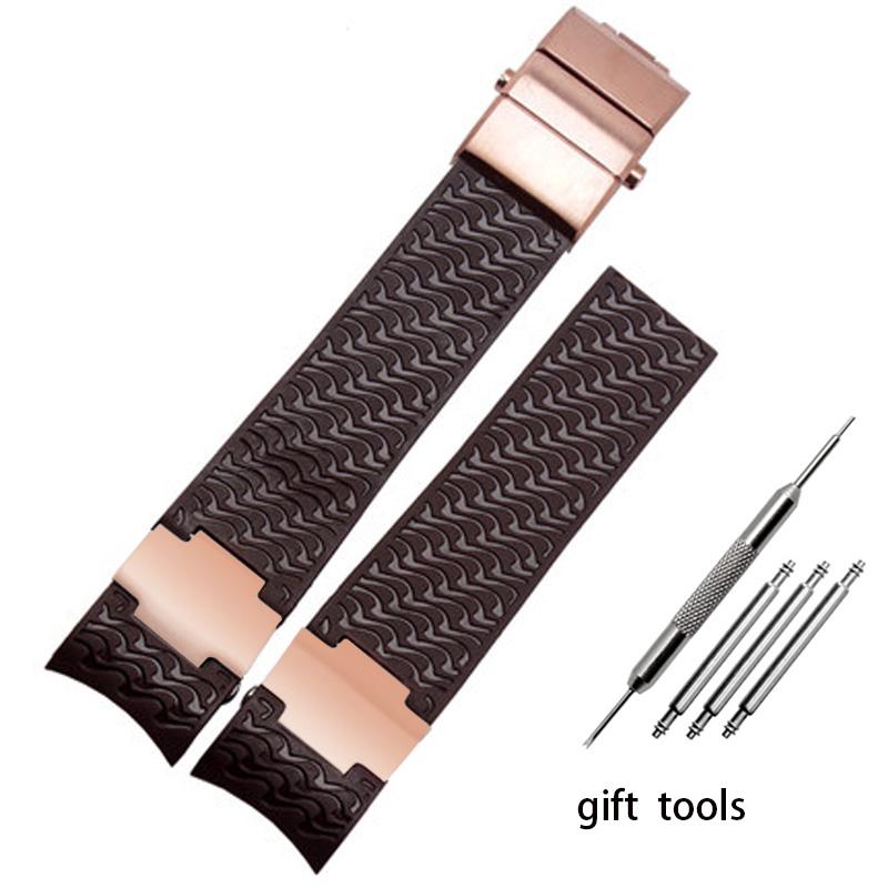 Ремешок для наручных часов из резины силиконовый ремешок для наручных часов с Ulysse Nardin синий черный коричневый 25 * 12 мм мужской инструменты ремешок для часов 22-20 мм