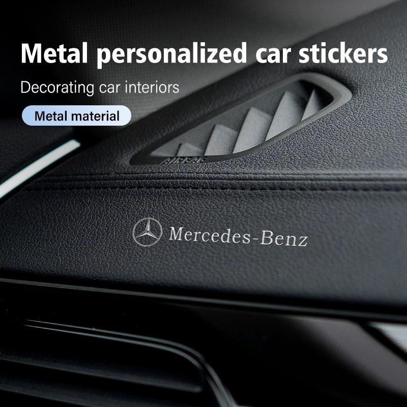 CQS1 For Mercedes Benz 3D Metal Car Emblem Logo Decorative Stickers Badge Decal Interior Styling W211 W124 W176 W177 C180 C200 C260