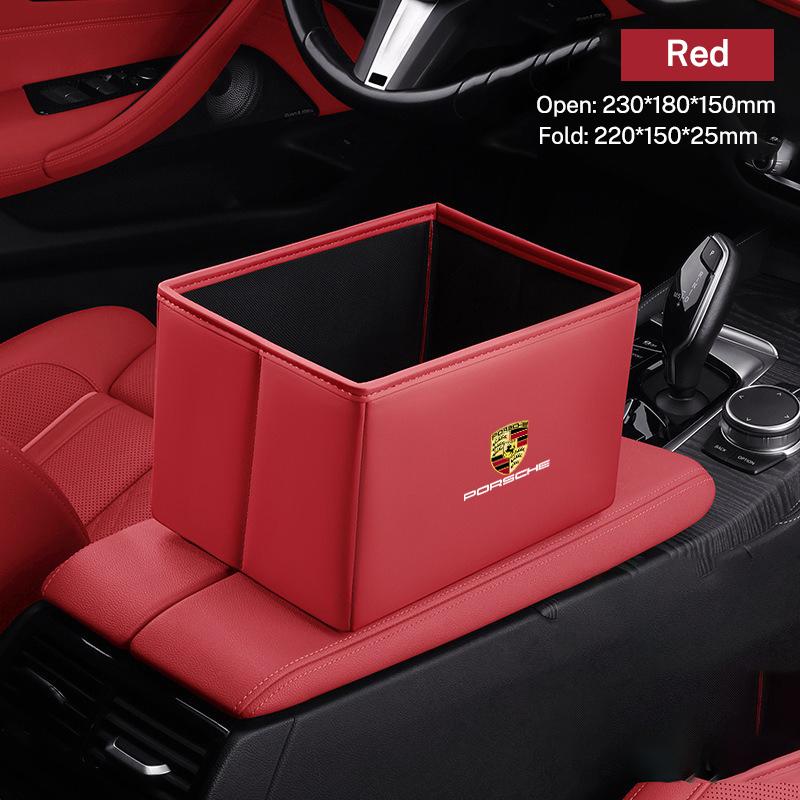 AFEBO1 Car Folding Durable Trash Can Convenient Installation For Porsche Cayenne Panamera Macan 911 718 Taycan Boxster Cayman 918 Pajun