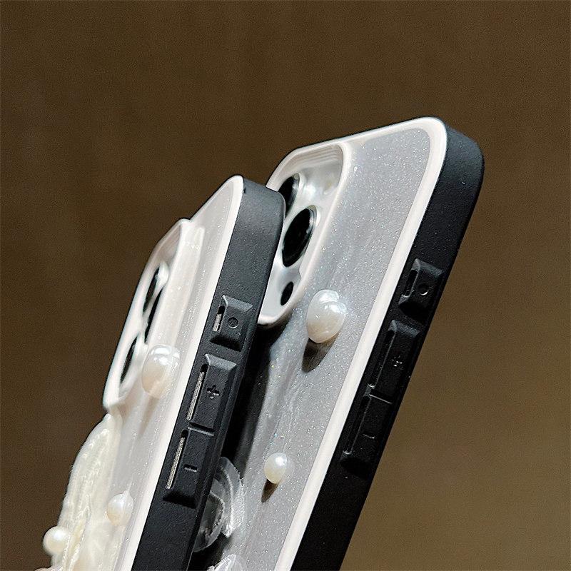 Роскошный сетчатый чехол с жемчужной бабочкой для iPhone 15 Pro Max 14 Plus 13 12 11 Pro, защитный чехол для девочек