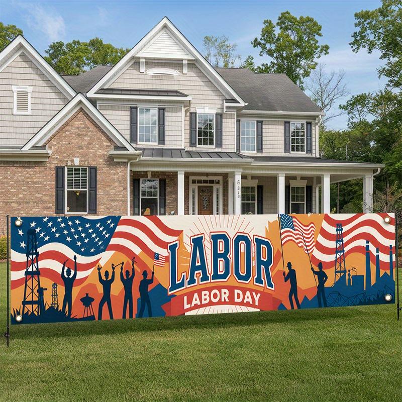 Festive Holiday Birthday Outdoor Banner 17x78in, Garden Fence Party Decoration Sign