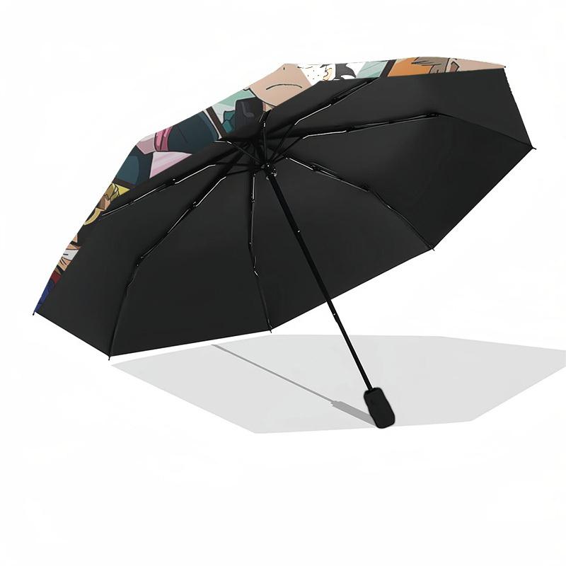 1pc My Hero Academia HERO PLAZA Automatic Folding Umbrella, Portable 3-Fold Design, 8-Bone Iron Frame Outdoor Umbrella, Perfect Gift for Fans, Travele