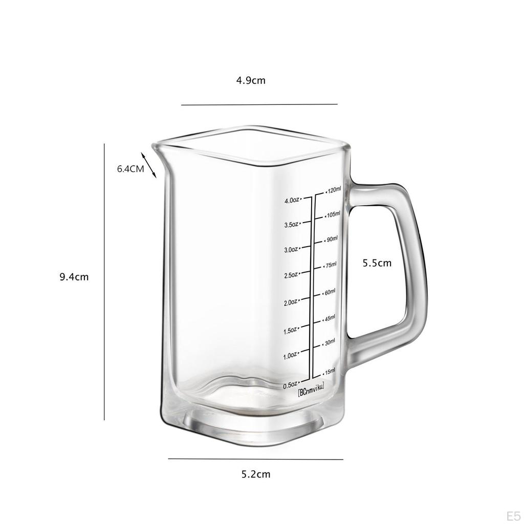 Прозрачная стеклянная мерная чашка, кувшины для эспрессо и носик, стеклянная посуда для питья, кувшин для вспенивания молока для