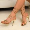 Fashion Fashion Ankle Strap Cross Strap Casual Simple Women's Shoes 2025 Summer Sexy Open Toe Women's High Heel Sandals Women Shoes