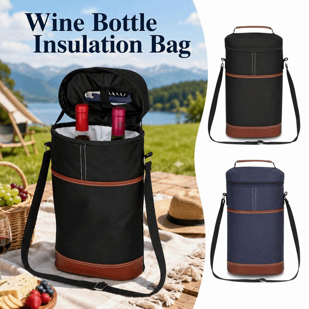 Two-bottle Wine Bottle Insulation Bag 7L Beer Cooler Carrier Bag Wine Bottle Storage Pouch Picnic