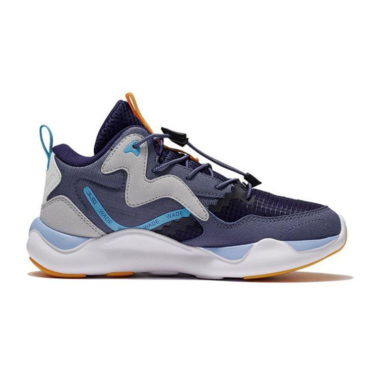 Li Ning Wade Sign 2 Удобные универсальные нескользящие амортизирующие прочные отскочивающие детские повседневные туфли Детские повседневные туфли звездно-синего цвета YKCS002-5