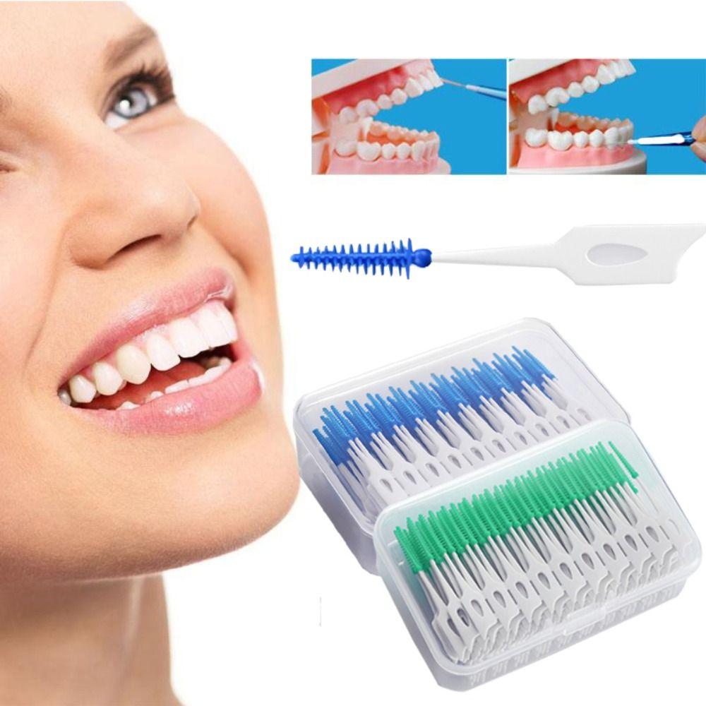 160Pcs with Thread Toothpicks Brushes Clean Between Teeth Oral Cleaning Tools Toothbrush Adult