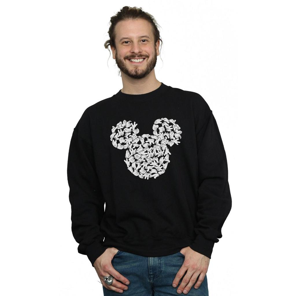 Disney Mens Mickey Mouse Head Of Hands Sweatshirt