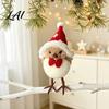 Whimsical Christmas Hat Scarf Bird Plush Figurines Standing Table Decoration with And Hat Cute Gifts for Holiday Small Foam Tree Ornaments