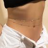 Sexy Vintage Aesthetic Belly Chain Thin Beads Link Body Chain Waist Chain Belt Y2K Streetwear Summer Women Body Jewelry