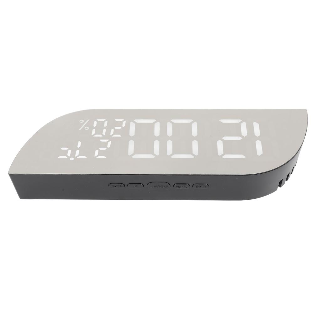 Digital Alarm Clock Multifunction Innovative Silent Temperature Humidity LED Mirror Desk Clock for