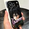 A-Атака Титанов Микаса Мягкий Чехол для Телефона для iPhone 16 16E 17 Air 15 Pro Max 14 Plus 13 Mini 11 12 7 Черный Чехол Задняя Панель