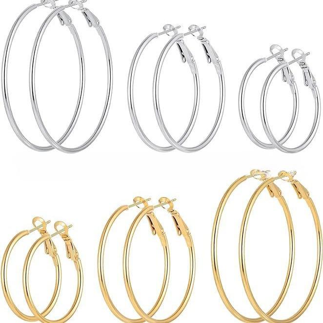 Серьги из нержавеющей стали Fashion 2.0 Wire из титана с пружинным зажимом I-образной формы с пряжкой-бантом в виде креветки, увеличенные большие круглые серьги-спирали, ювелирные изделия