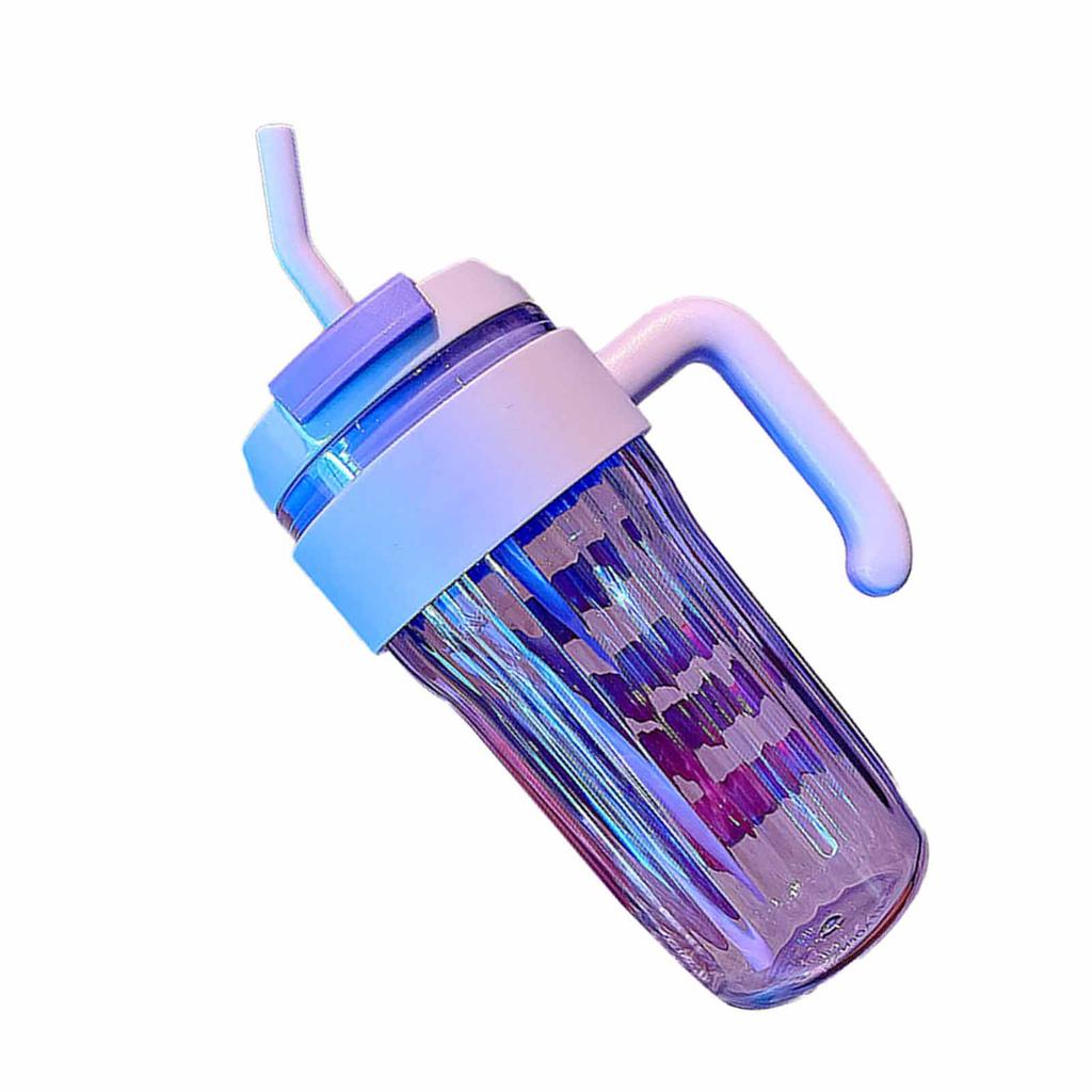 920ml Large Capacity Handheld Water Bottle Leakproof Sports Water Bottle with Straw for Sports Office Purple