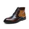 Luxury Brand Men's Boots Fashion Casual High-top Oxford Shoes Formal Chelsea Boots Color-blocking Boots Leather Lace-Up Boots