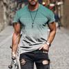 Summer Men Simple Daily Casual Loose T-Shirt Fashion 3d Printed Personality Street Large Size O Collar Short-Sleeved Clothing