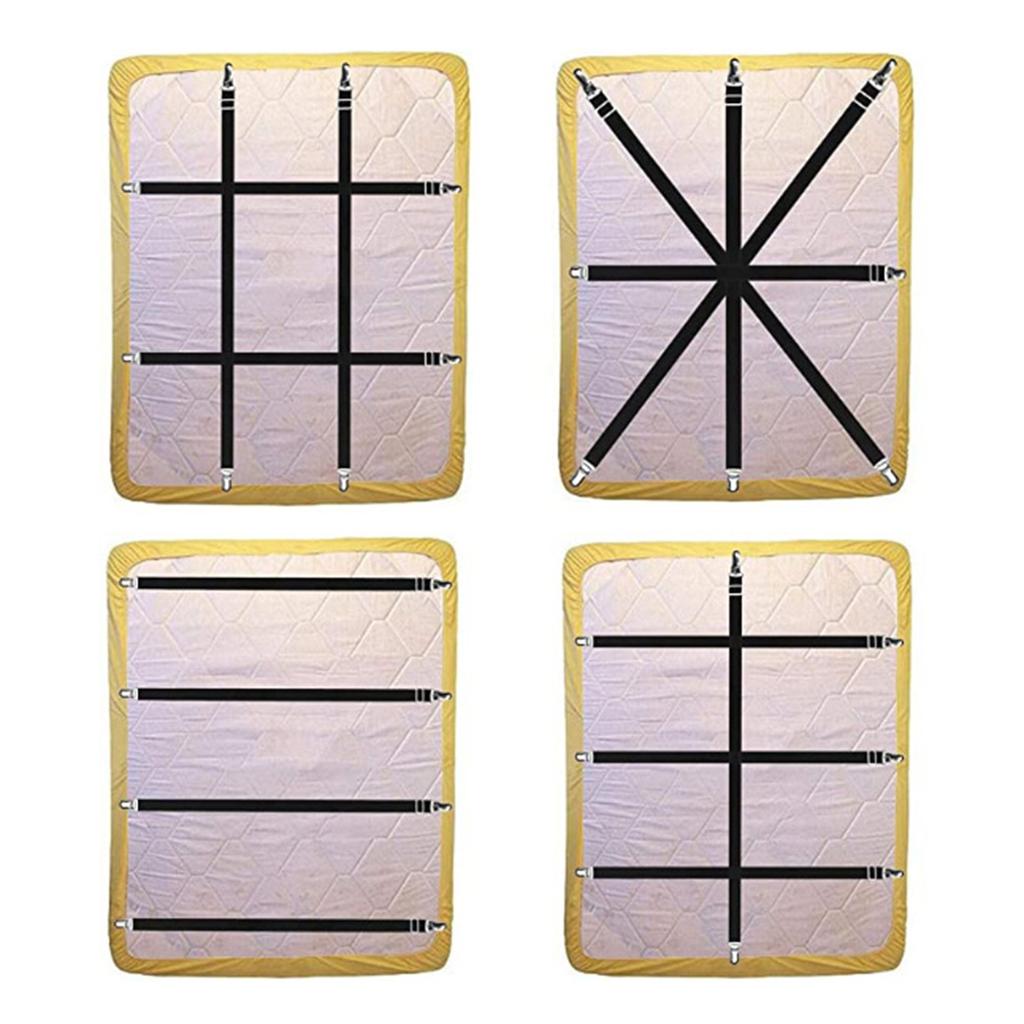 4 шт. Крепления для простыней, Эластичные, для наматрасника, одеял, Двусторонние зажимы, Органайзеры-захваты, Подтяжки для покрывала, Шнур-застежка